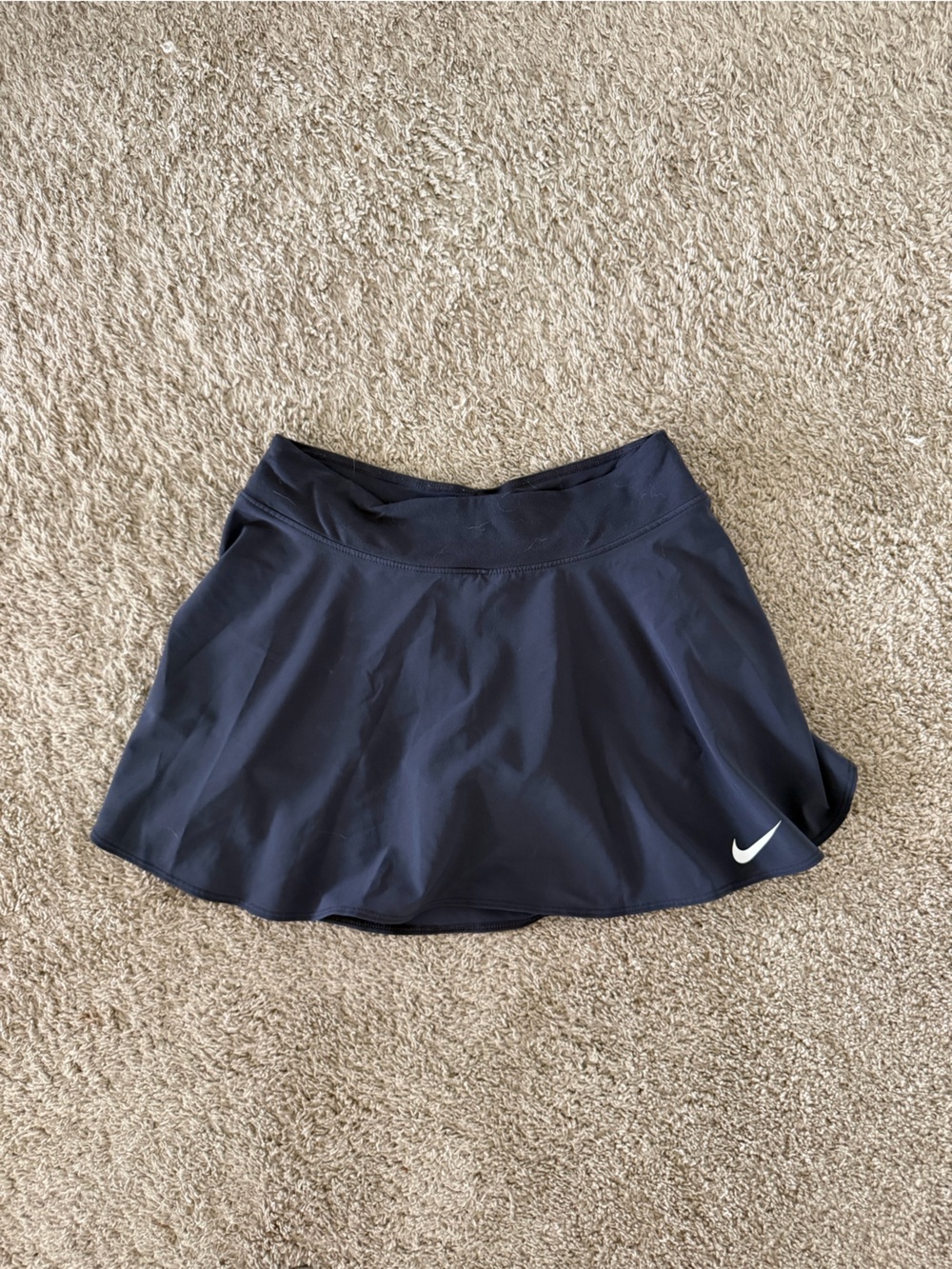 Nike Navy Blue Bandeau Sports Top with White Swoosh